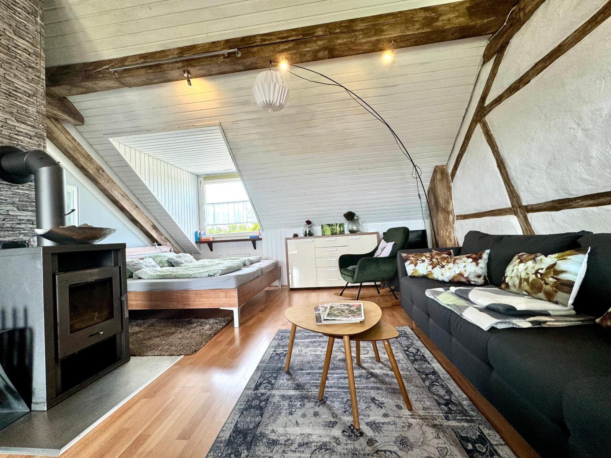 Hof Vierzehnender Im Hohen Venn - 70qm Fachwerk-studio - Grosses Wohn-schlafzimmer Mit Dachterrasse Und Kaminofen - Separate Kueche - Perfekt Fuer Paare - - Eifel - Hunde Willkommen - Islandpferde Lejlighed Monschau